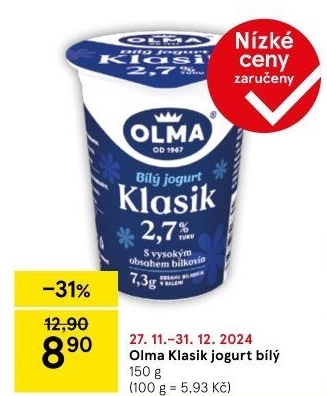 Bílý jogurt Klasik Olma