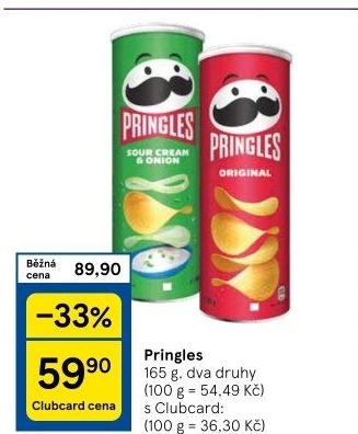 Chipsy Pringles - tubus