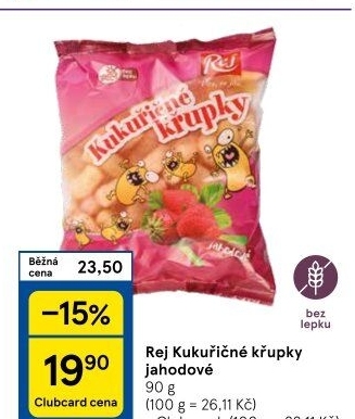 Křupky kukuřičné ochucené bez lepku Rej