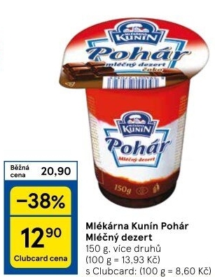 Mléčný Pohár Mlékárna Kunín