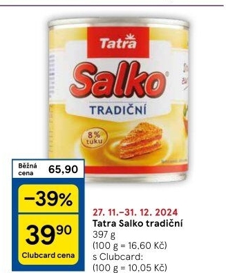 Mléko kondenzované Salko Tatra