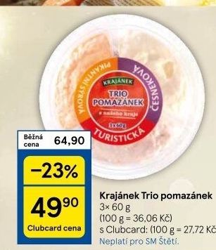 Pomazánky Trio Krajánek