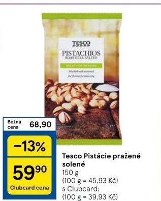Pražené pistácie Tesco