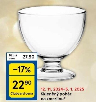 Skleněný pohár na zmrzlinu