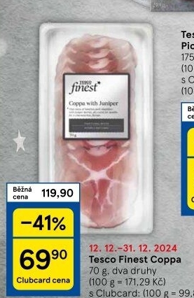 Šunka Coppa Tesco Finest