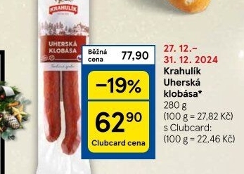 Uherská klobása Krahulík