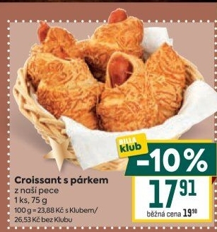 Croissant s párkem