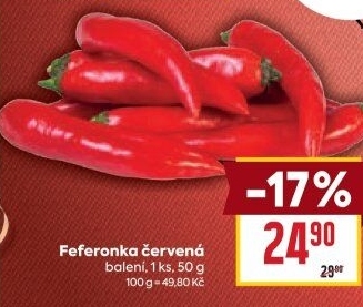 Feferonky červené