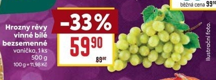 Hrozny bílé bezsemenné