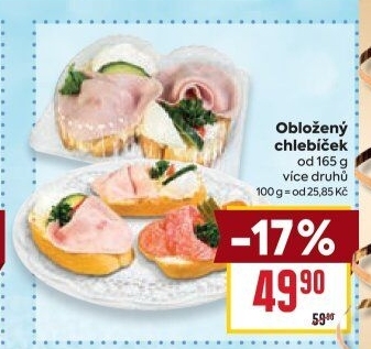Obložený chlebíček