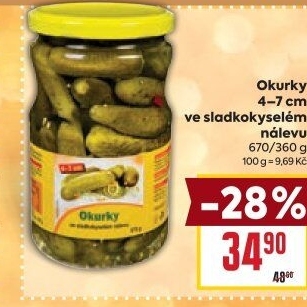 Okurky sterilované