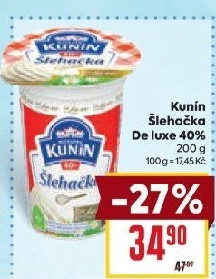 Šlehačka de luxe Mlékárna Kunín 40%