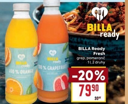 Šťávy Fresh 100 % Ready Billa