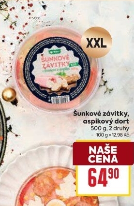 Šunkové závitky v aspiku Delika