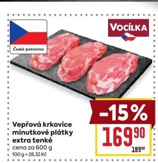 Vepřová krkovice bez kosti steak Vocílka