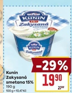 Zakysaná smetana Mlékárna Kunín 15%