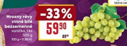 Hrozny bílé bezsemenné