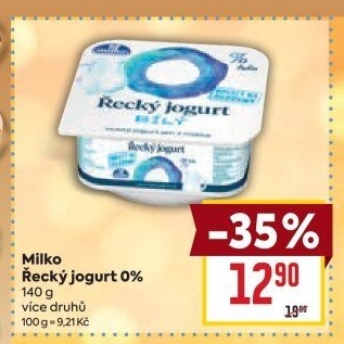 Ochucený jogurt řecký 0% Milko