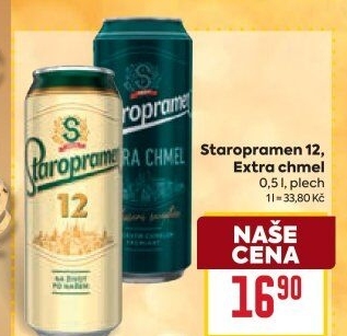 Pivo světlý ležák 12° Staropramen