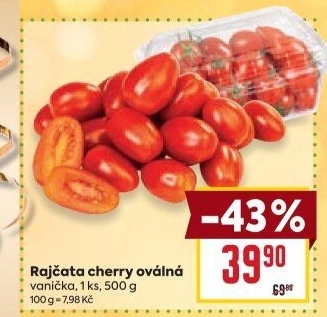 Rajčata cherry oválná