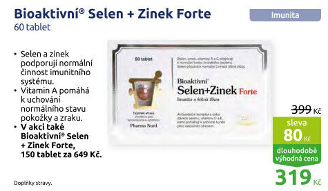 Doplněk stravy Bioaktivní Selen a Zinek Forte Pharma Nord