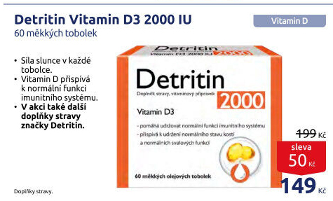 Doplněk stravy Detritin 2000 Vitamin D3