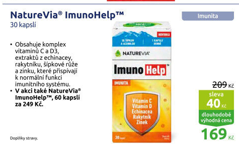Doplněk stravy ImunoHelp NatureVia Swiss