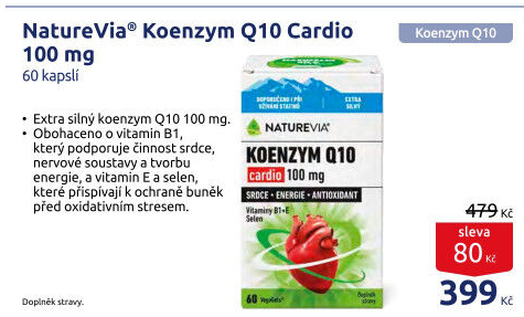 Doplněk stravy Koenzym Q10 Cardio NatureVia