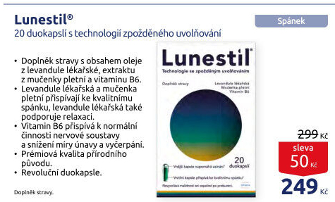 Doplněk stravy na spaní Lunestil