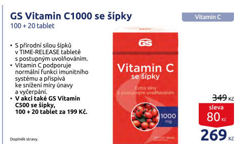 Doplněk stravy Vitamin C 1000 se šípky GS