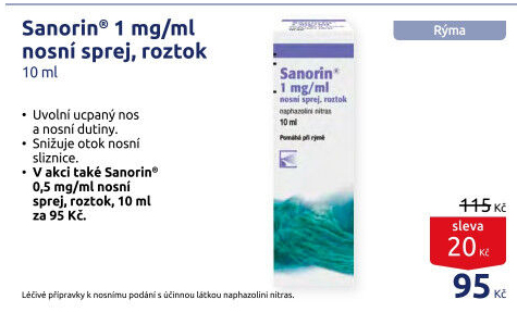 Nosní sprej 1% Sanorin