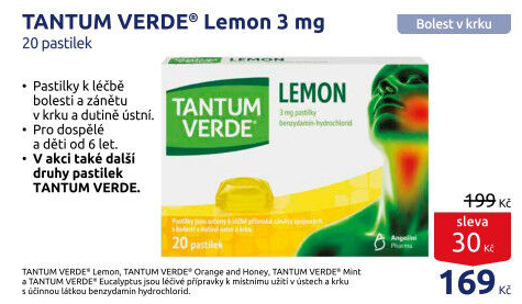 Pastilky proti bolesti v krku Tantum Verde