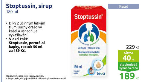 Sirup proti kašli Stoptussin