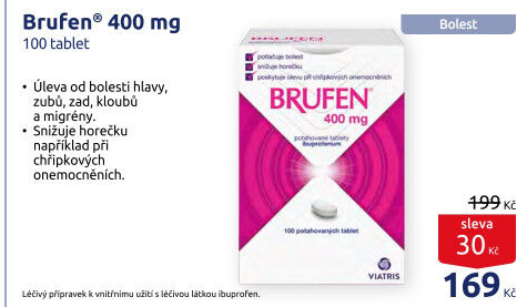 Tablety proti bolesti 400 Brufen Viatris