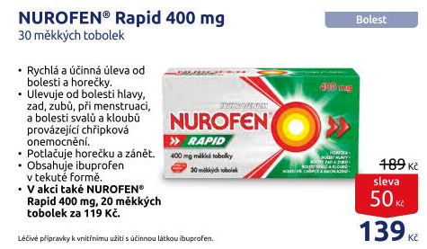 Tablety proti bolesti Nurofen Rapid