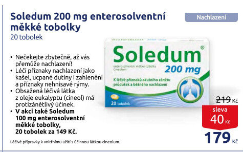 Tobolky proti kašli 200 mg Soledum