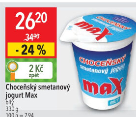 Jogurt smetanový max bílý Choceňský