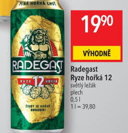 Pivo světlý ležák 12° Ryze hořká Radegast