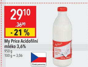 Acidofilní mléko My Price