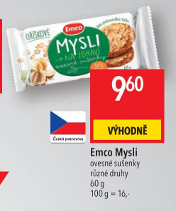 Ovesné sušenky Mysli na zdraví Emco
