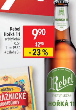 Pivo světlý ležák 11° hořká Rebel Pivovar Havlíčkův Brod