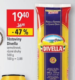 Těstoviny semolinové Divella