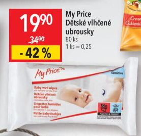 Vlhčené ubrousky dětské My Price