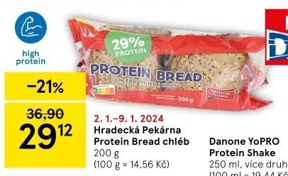 Chléb proteinový Hradecká pekárna