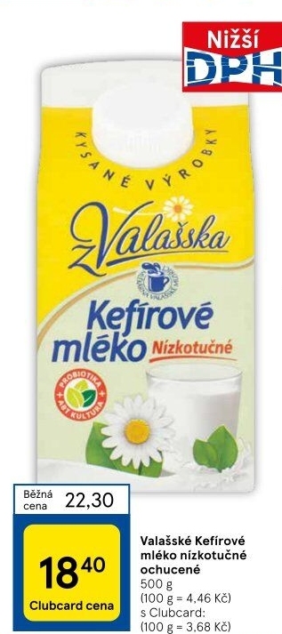 Kefírové mléko ochucené Mlékárna Valašské Meziříčí