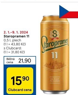 Pivo světlý ležák 11° Staropramen