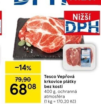 Vepřová krkovice bez kosti Tesco
