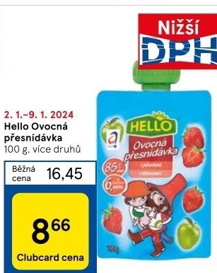 Ovocná kapsička Hello
