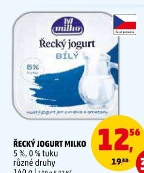 Bílý jogurt řecký 5% Milko