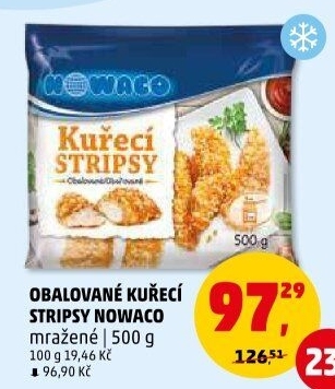 Kuřecí stripsy mražené Nowaco